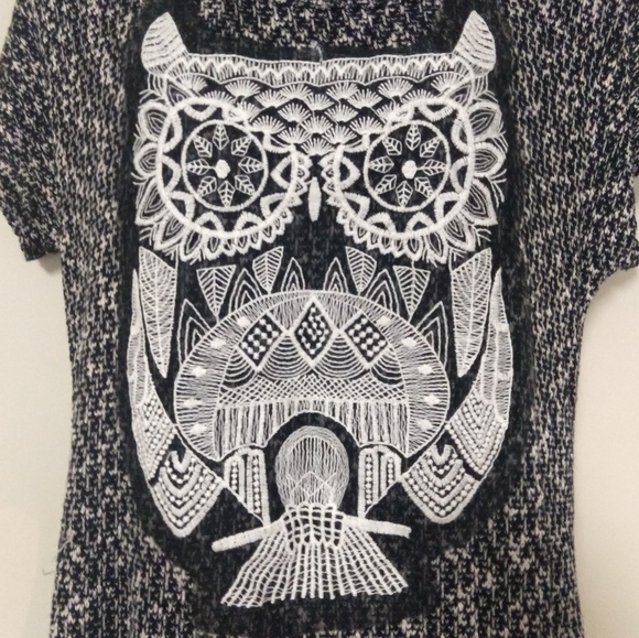 Blu Planet Knit Embroidered Owl Blouse XL - Picture 8 of 8